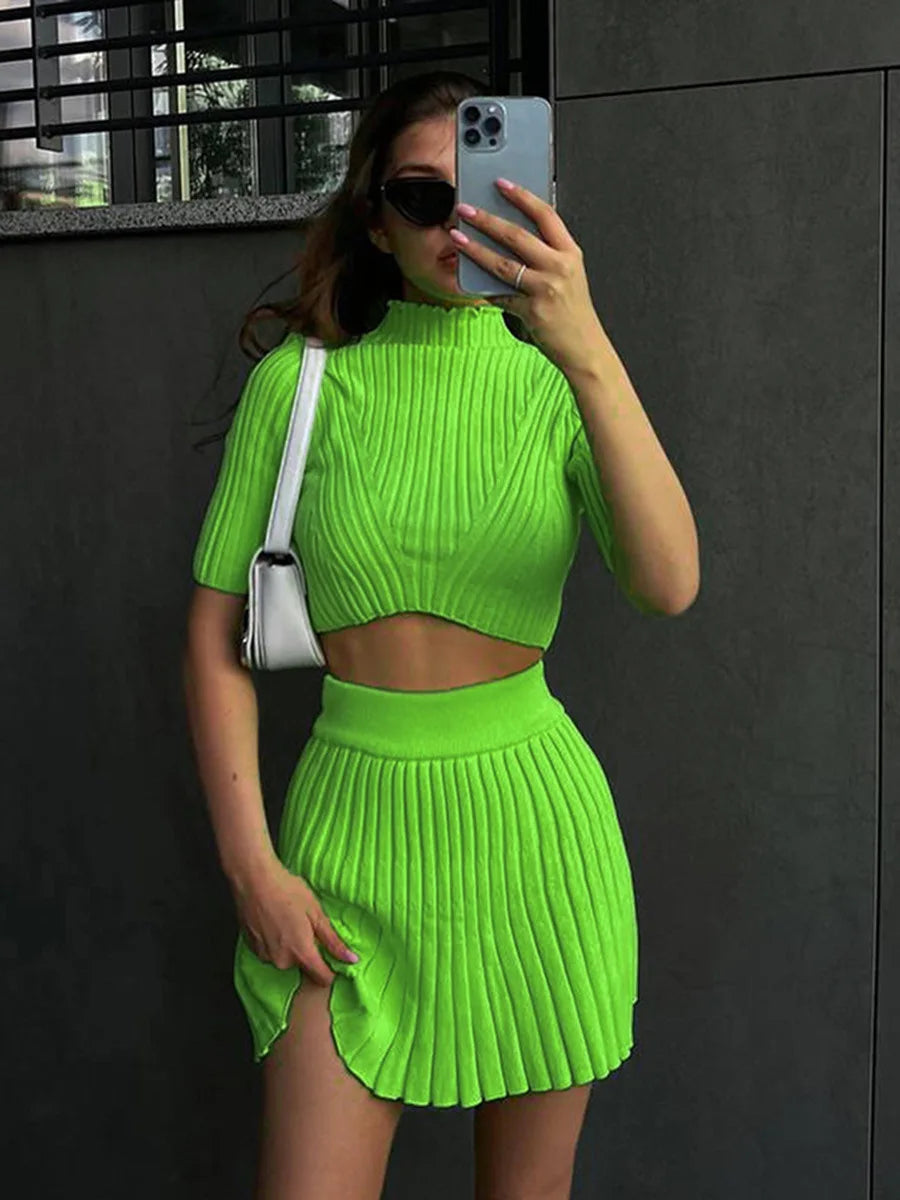 WomenS Winter Mini Skirts 2 Piece Sets