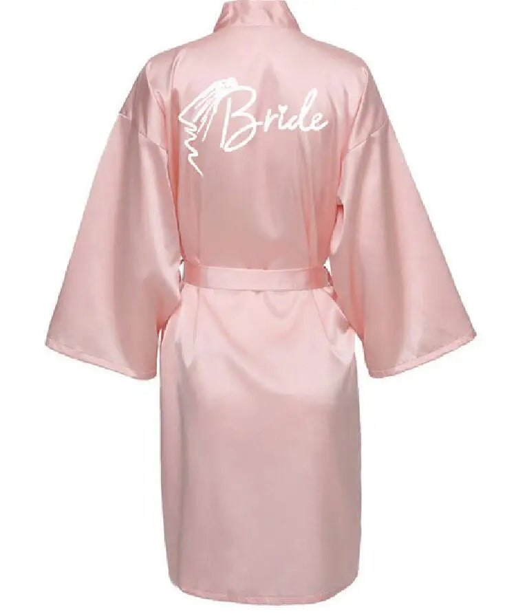 Wedding Party Team Bride RobeS With Black Letters