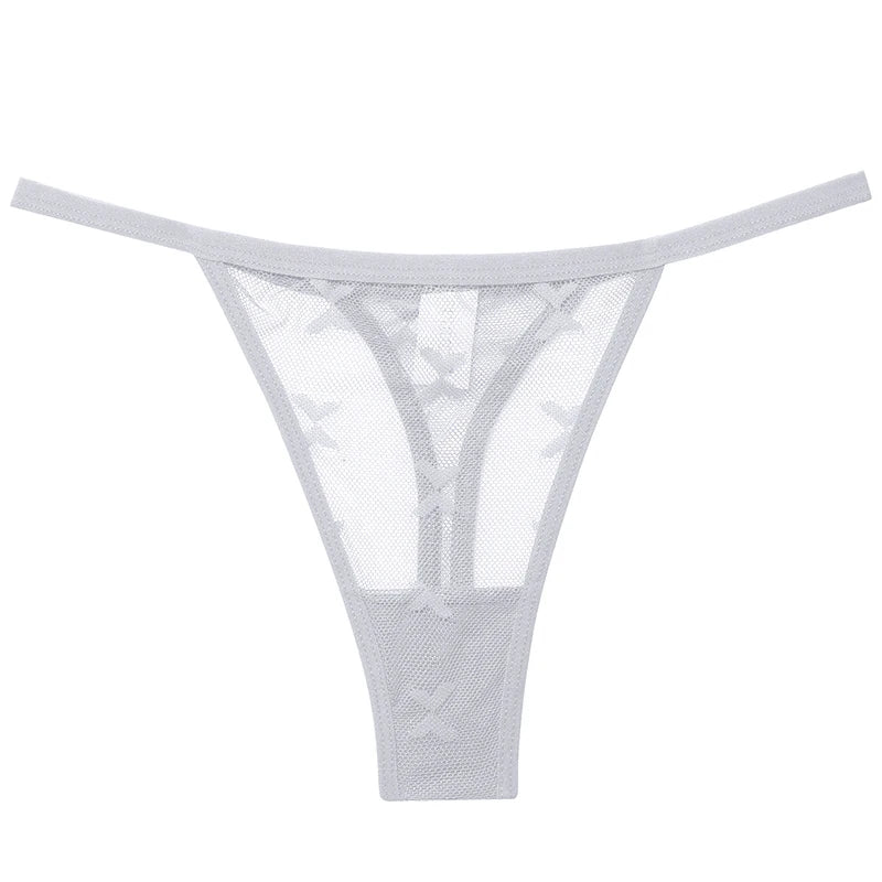 2PCS/Set Mesh Transparent Thong Women Panties Underwear Women Seamless G-String Female Underpants Intimates Lingerie S-XL