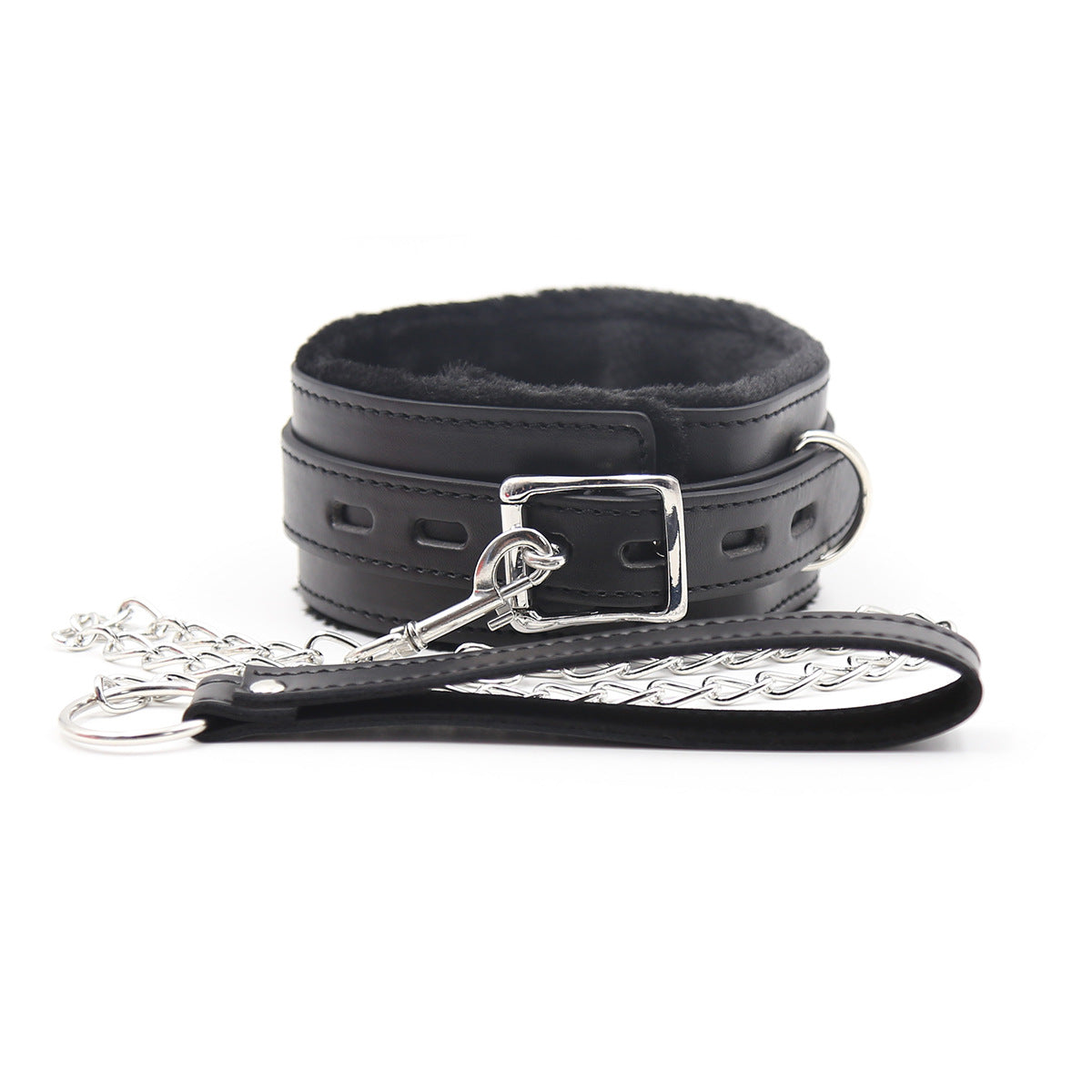 Plush Neck Gaiter, Neck Collar, Dog Leash Buckle, Unisex Neck Chain for BDSM