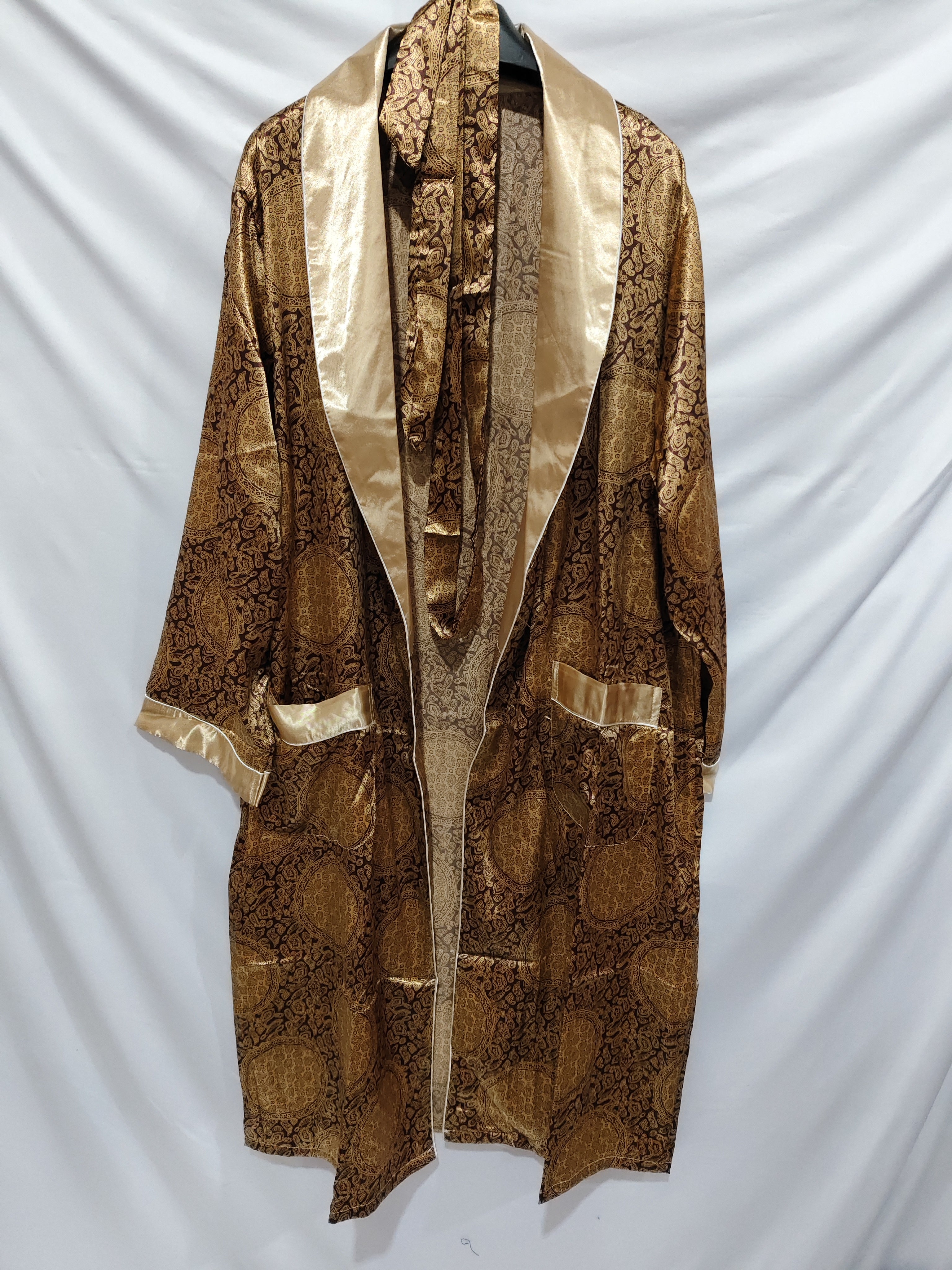 Men's silk nightgown summer