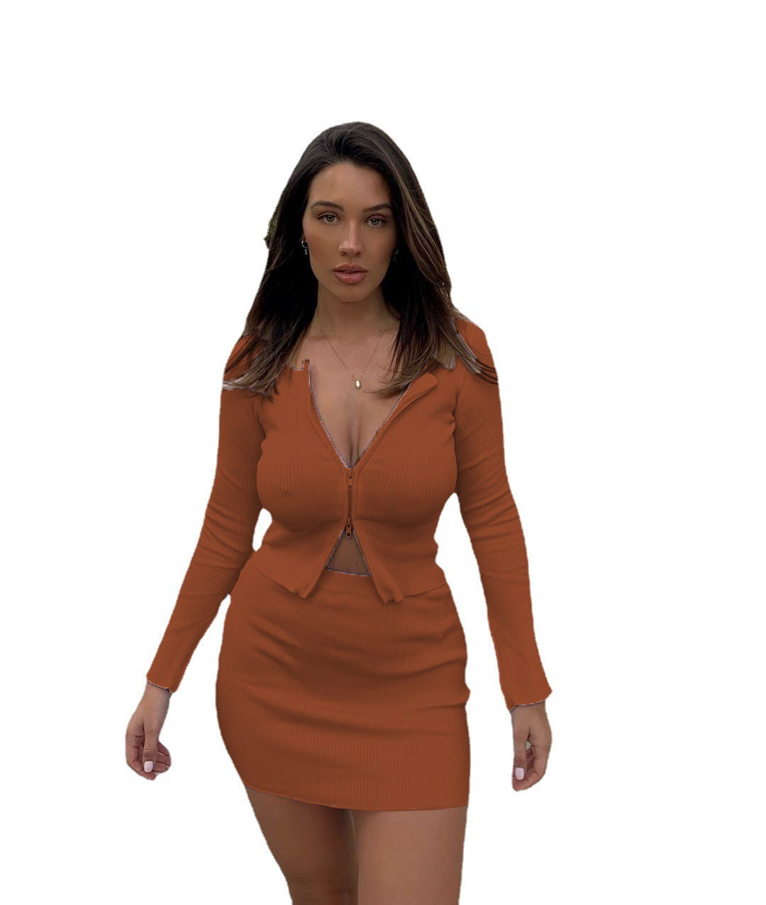 Long Sleeves - Top & Skirt Two-piece Set all Colors