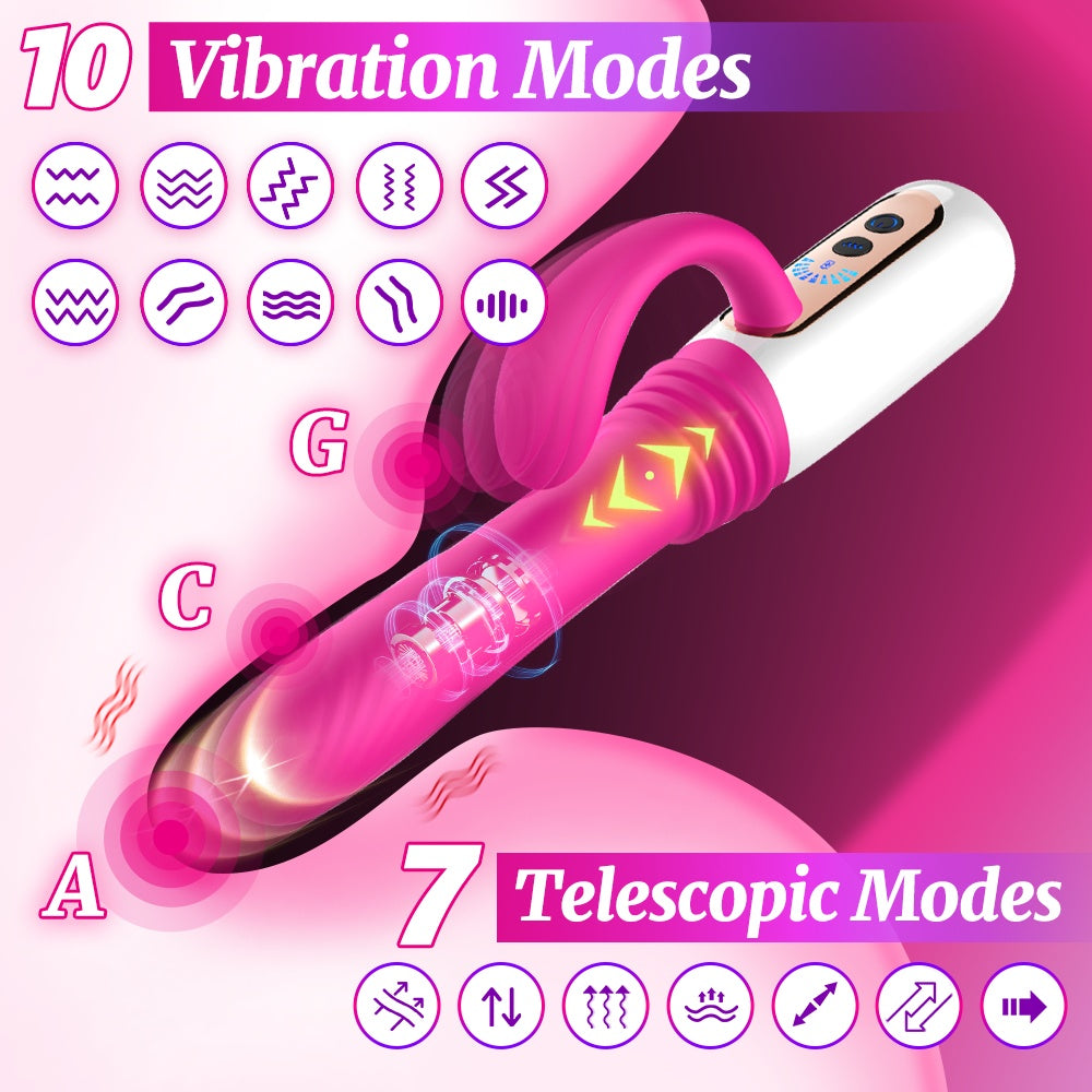 Thrusting Dildo Vibrator w/ Remoted Realistic feeling w/ 10 Vibrating moods