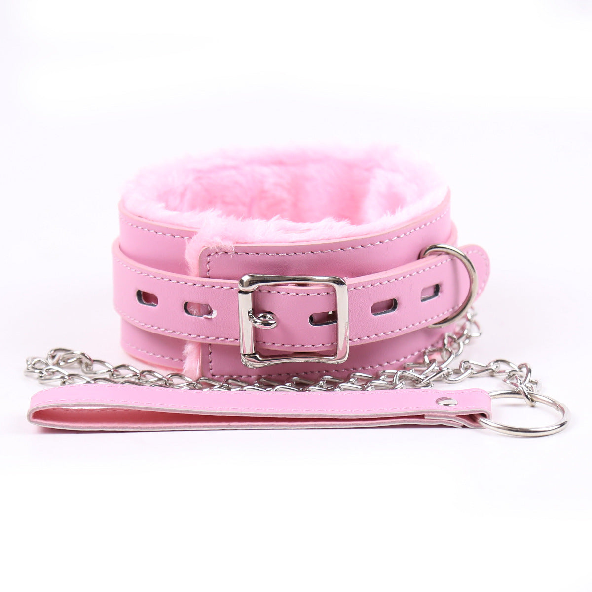 Plush Neck Gaiter, Neck Collar, Dog Leash Buckle, Unisex Neck Chain for BDSM
