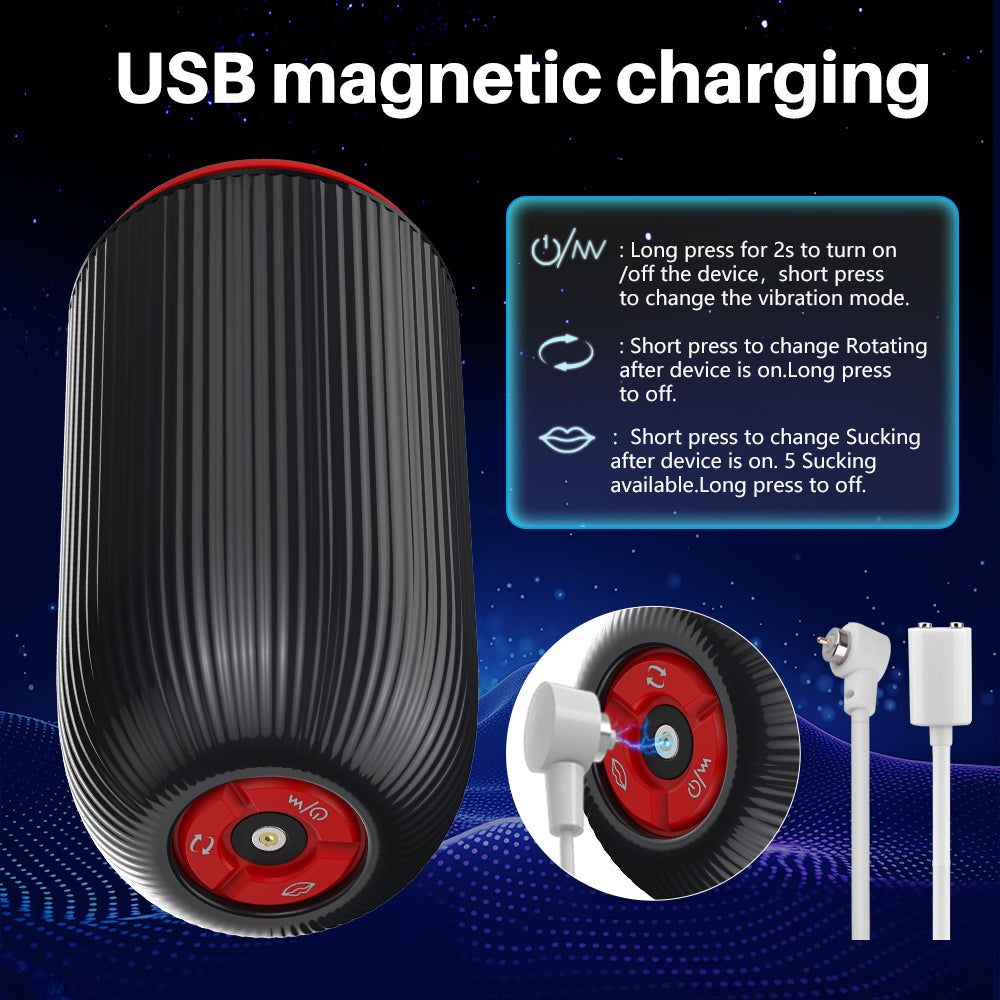 Electric Masturbator-, Stimulator Penis- Trainer Vibrator- 10 Frequency, 5 Frequency Suction Function, 3 Frequency Rotation Mode For Men Pocket Penis-