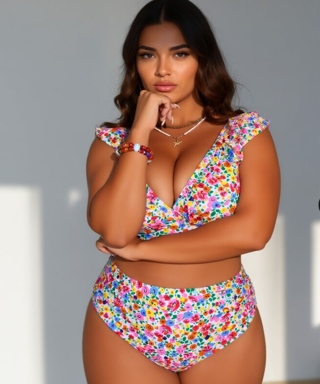 Queen size Women's One-piece Casual Swimsuit