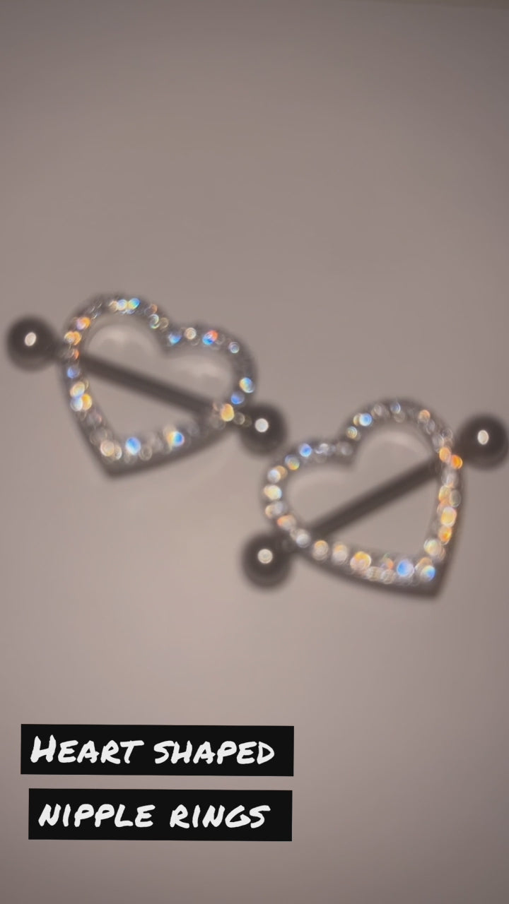 Heart shaped nipple rings